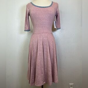NWT Lularoe Nicole Heather Pink  Dress Size Small